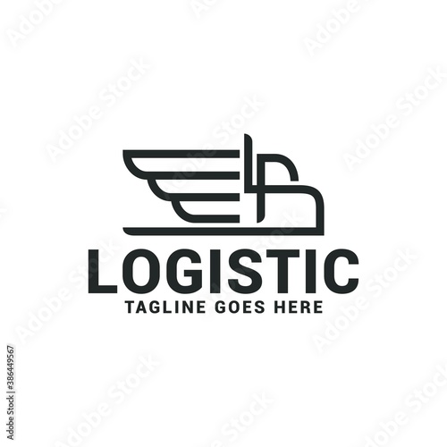 Logistics logo delivery express icon vector template. Simple design logistics delivery logo.