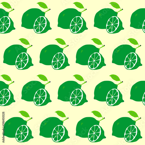 Pattern green lime with half isolated