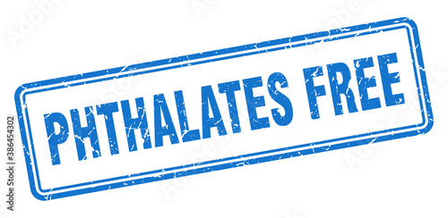 phthalates free stamp. square grunge sign on white background photo