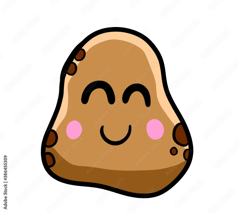 Cartoon Stylized Happy Potato Emoticon Cartoon Stylized Happy Potato Emoticon