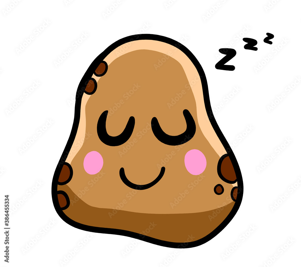 Cartoon Stylized Sleeping Potato Emoticon Cartoon Stylized Sleeping Potato Emoticon