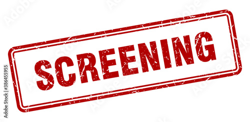 screening stamp. square grunge sign on white background