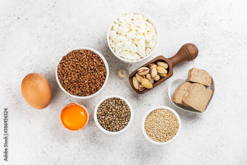 Tableau sur toile Food rich of amino acids