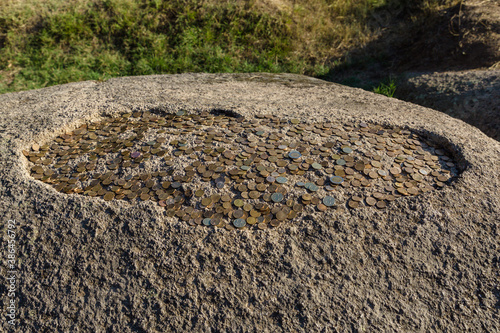 Prehistoric rock sanctuary Beglik tash in Bulgaria used by the Thracian tribes in the Iron Age photo