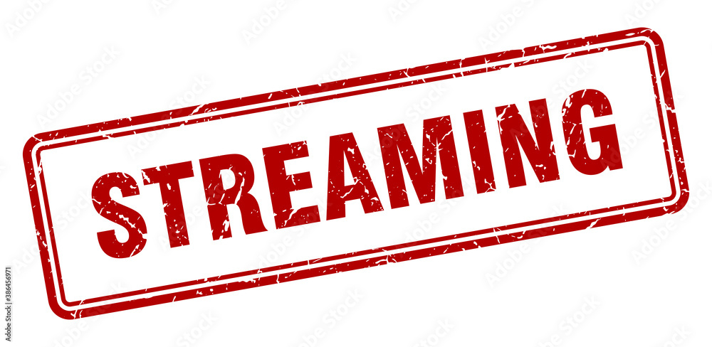 streaming stamp. square grunge sign on white background