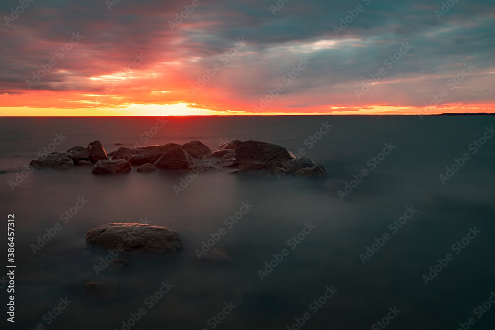 stunningly beautiful sunset view over the Baltic Sea