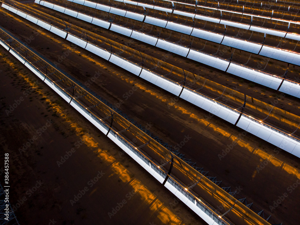 Obraz premium Solar energy panels seen from the air