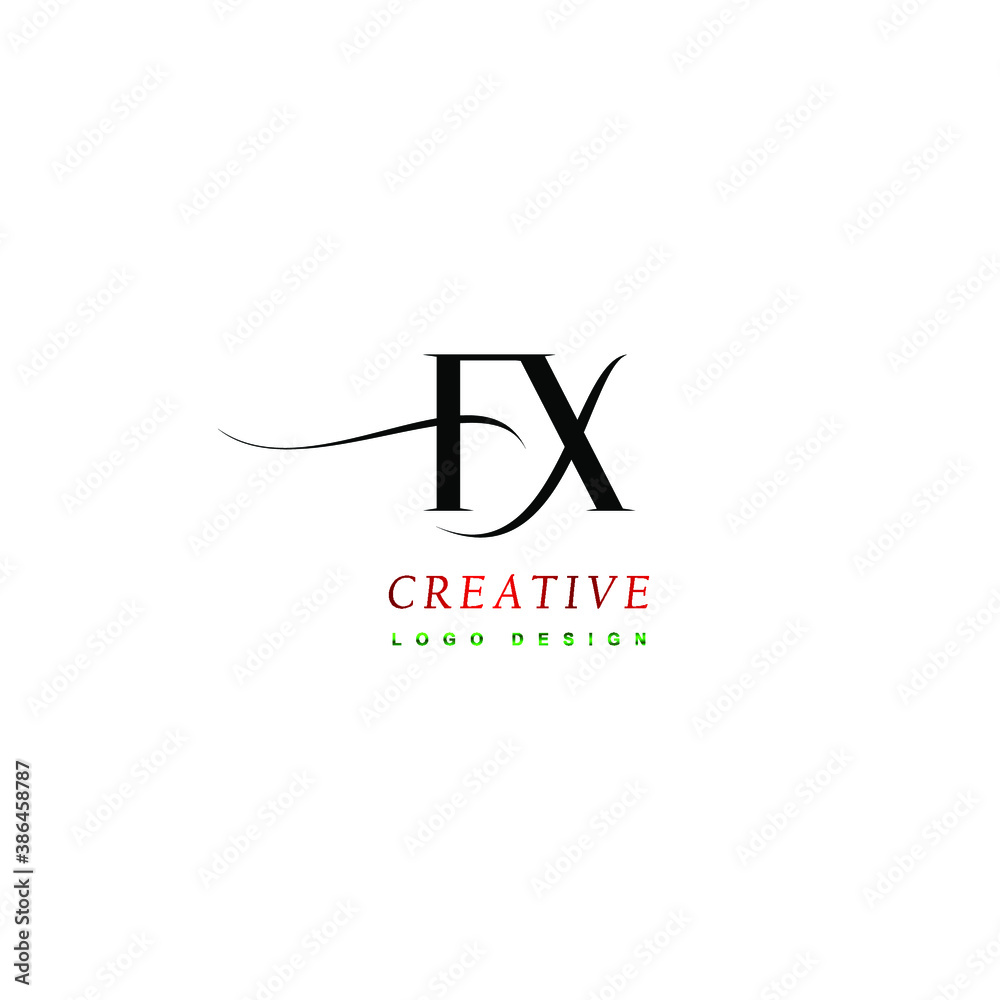 FX Letter Design with Brush Stroke and Modern 3D Look.