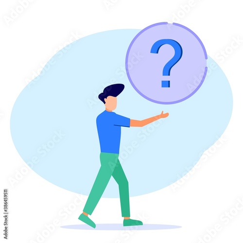 Illustration vector graphic cartoon character of questions and answers business