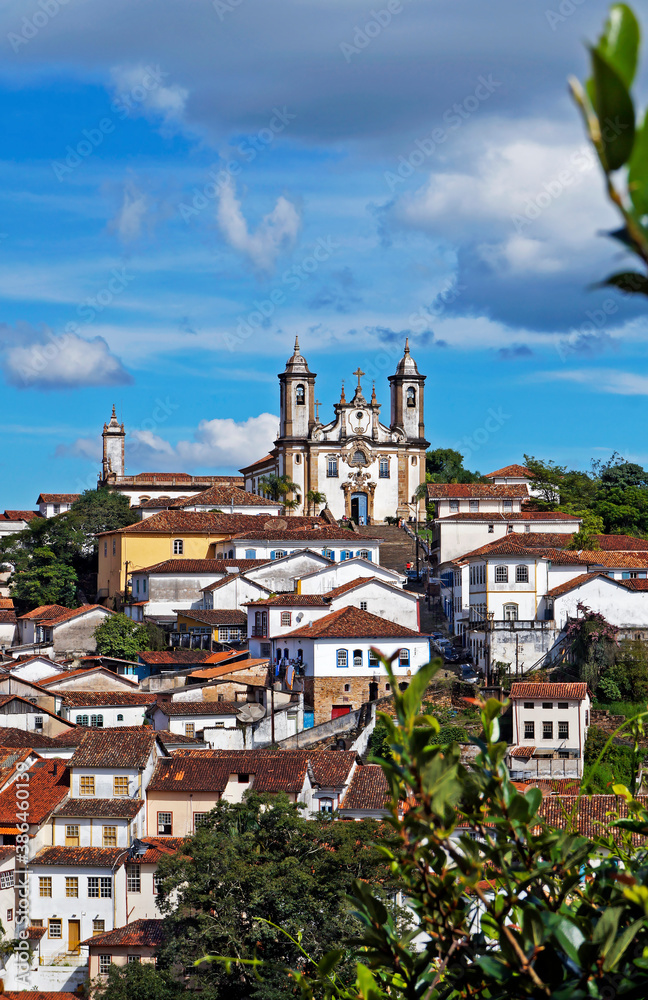 Partial view of Ouro Preto, historical city in Brazil