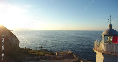 Il faro di Capo Zafferano è un faro attivo situato all'estremità estrema del promontorio omonimo, sotto una ripida cresta, che segna l'ingresso orientale del porto di Palermo photo