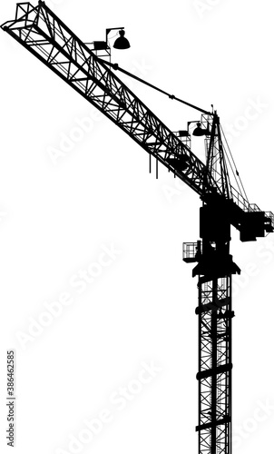 single isolated industrial black crane