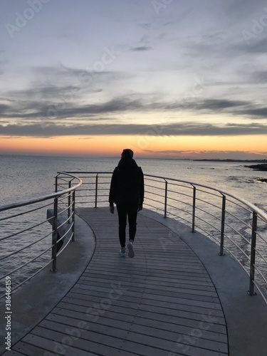 walking on the pier