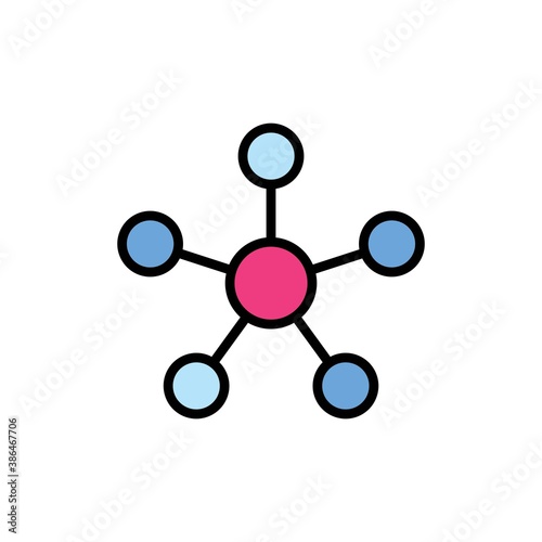 Molecule Flat Icon Color Style Design Vector Template Illustration