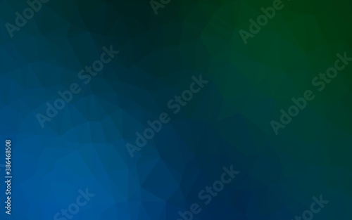Dark Blue, Green vector low poly cover.
