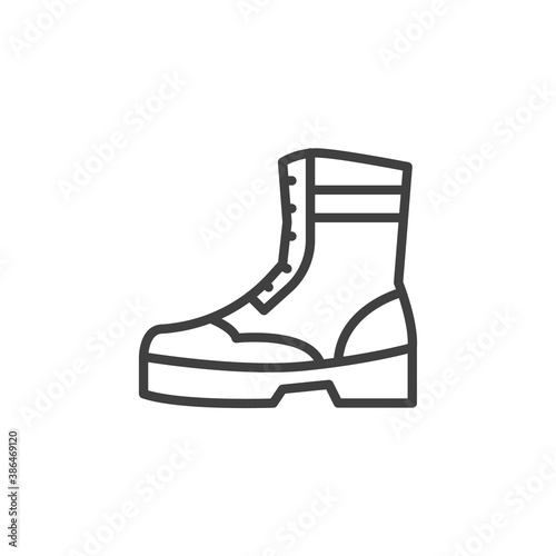 Fotografia Army boots line icon