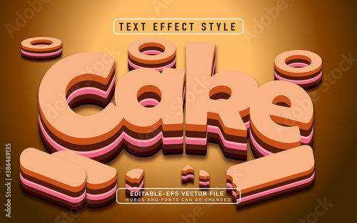 Cake text effect style. cookie food delicious font. 3d alphabet tasty bakery 
