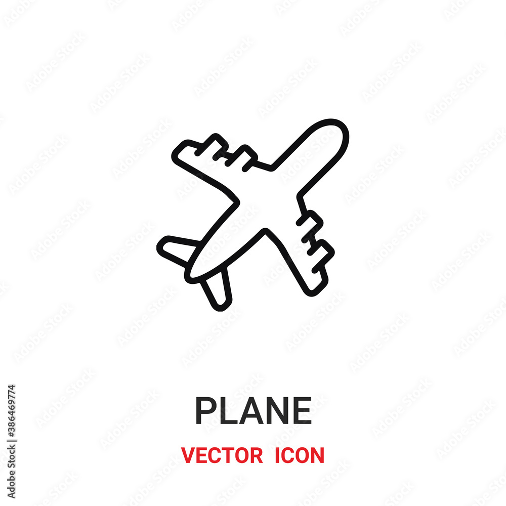 Plane vector icon. Modern, simple flat vector illustration for website or mobile app.Airplane or jet symbol, logo illustration. Pixel perfect vector graphics Plane vector icon. Modern, simple flat vector illustration for website or mobile app.Airplane or jet symbol, logo illustration. Pixel perfect vector graphics