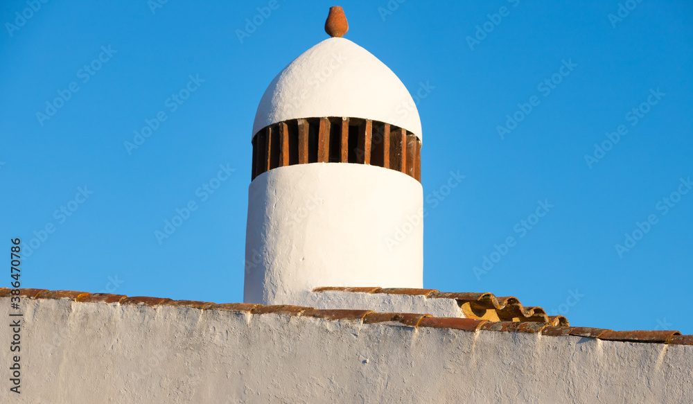 Typical cylindrical chimney from Alentejo of arab origins Typical cylindrical chimney from Alentejo of arab origins