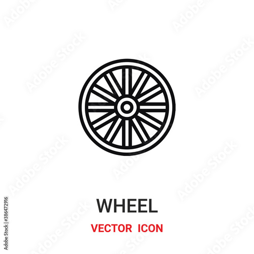 wheel icon vector symbol. wheel symbol icon vector for your design. Modern outline icon for your website and mobile app design.