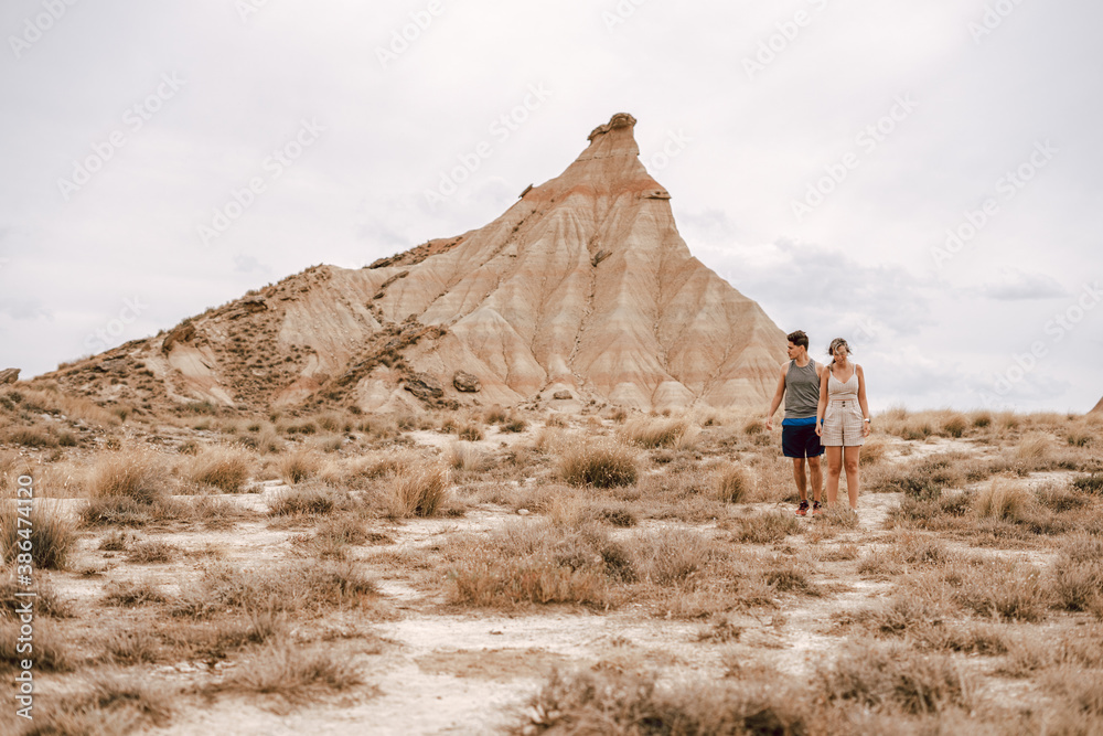 Young couple on the desert
