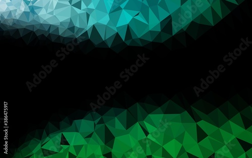 Dark Blue, Green vector polygonal pattern.