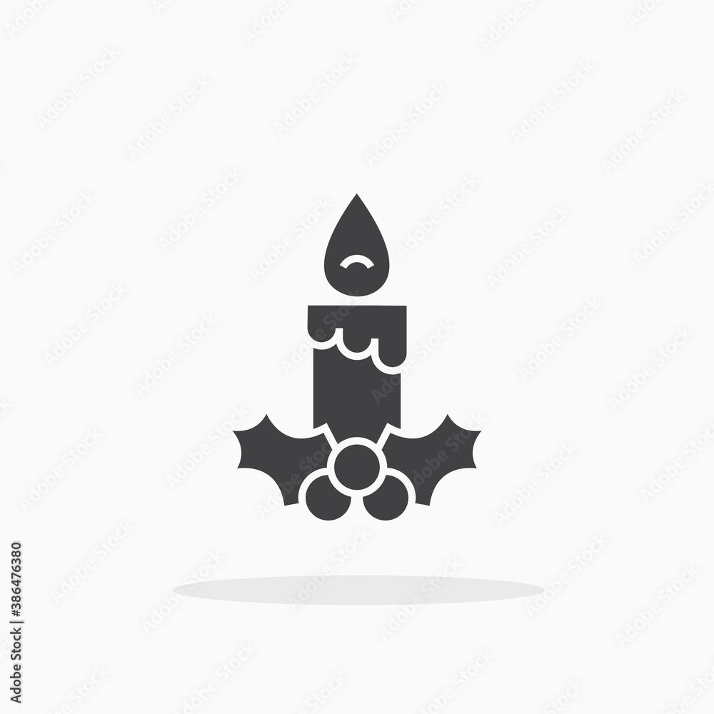 Obraz premium Christmas candle icon.