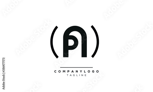 Alphabet letters Initials Monogram logo NP or PN