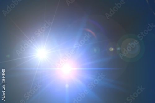 beautiful light leak on dark background with blue tones. Lens Flare 