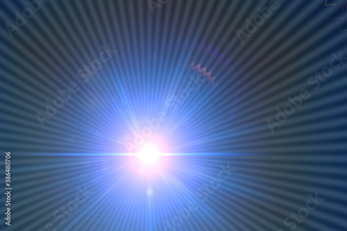 beautiful light leak on dark background with blue tones. Lens Flare 