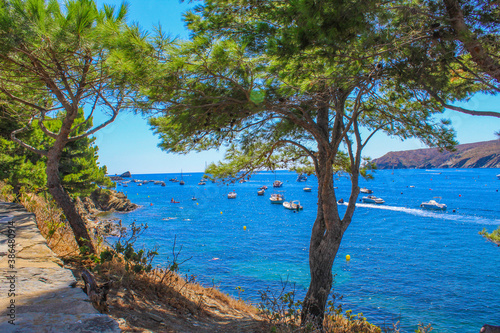 View of the coast of Cadaqués, Catalonia, Spain.