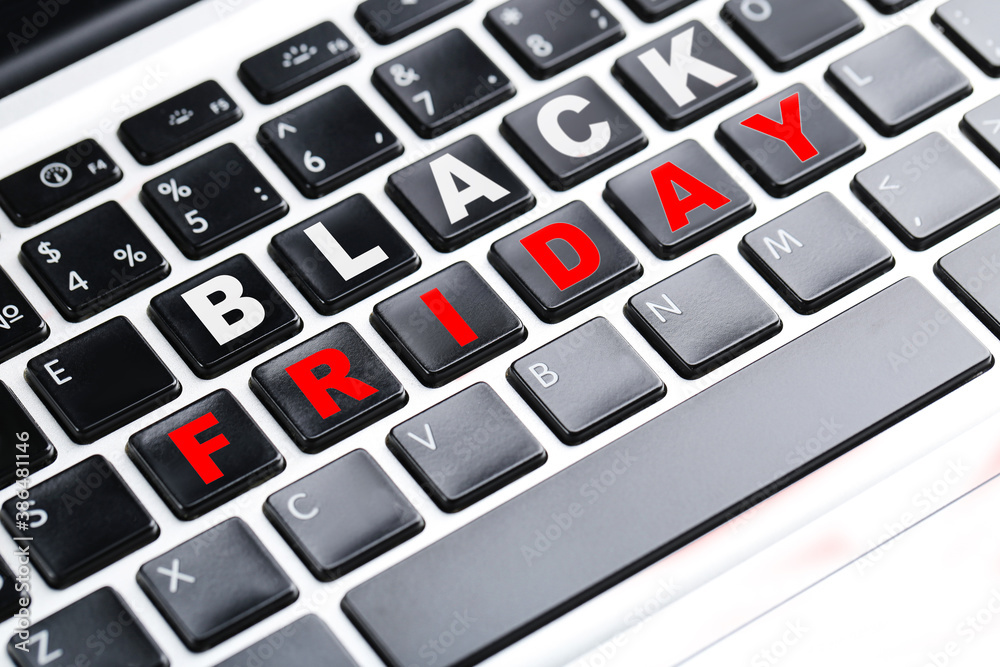 Background of new computer keyboard with text Black Friday Background of new computer keyboard with text Black Friday