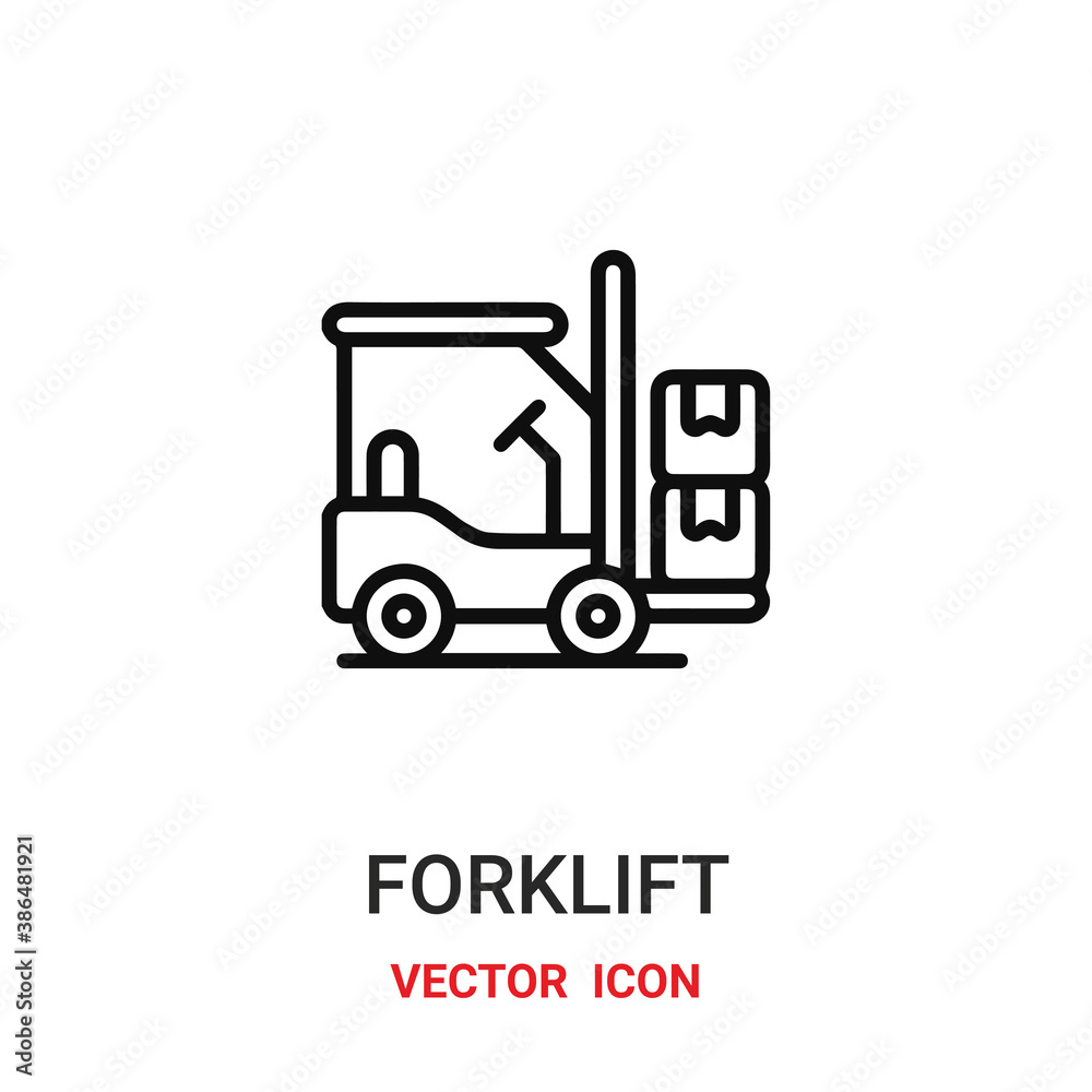 Forklift vector icon. Modern, simple flat vector illustration for website or mobile app.Forklift symbol, logo illustration. Pixel perfect vector graphics	