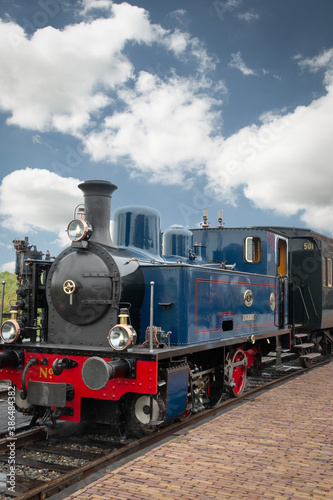 Steam train in Medemblik a tourist attraction that travels between Medemblik and Enkhuizen in the province of North Holland