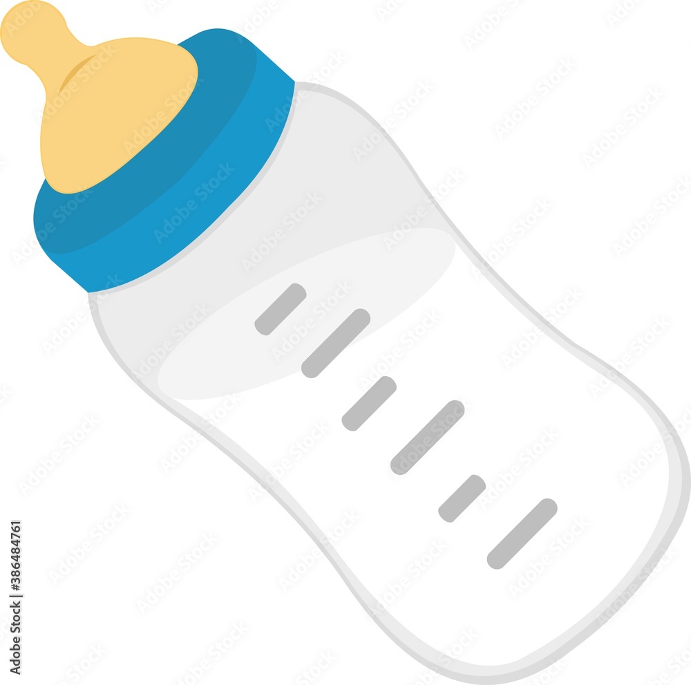 Vector illustration of a baby bottle with milk Vector illustration of a baby bottle with milk