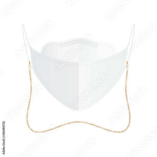 Face Mask Necklace, N95 Face Mask, KF94 Face Mask, KF95 Face Mask, Disposable Face Mask, Global Pandemic, Covid-19, Coronavirus Vector Illustration Background