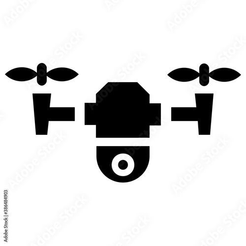  Remote control drone technology, quadcopter glyphicon design 