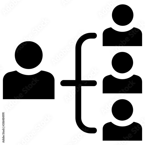 
A person with other people connections symbolising leadership and the team
