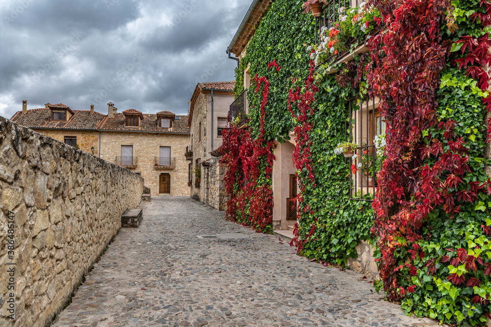 Medieval streets of the town of Pedraza one of the most beautiful in Spain in the province of Segovia