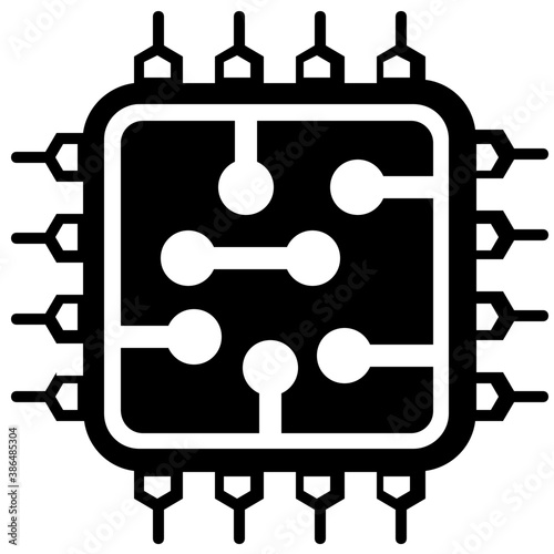 
Integrated circuits of microprocessor glyphvector icon
