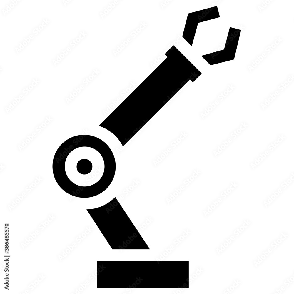 A robotic hand for manufacturing process, vector icon of industrial robot
A robotic hand for manufacturing process, vector icon of industrial robot