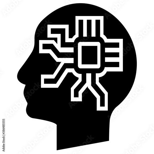  Human head having cogwheels inside denoting thinking process or brainstorming 