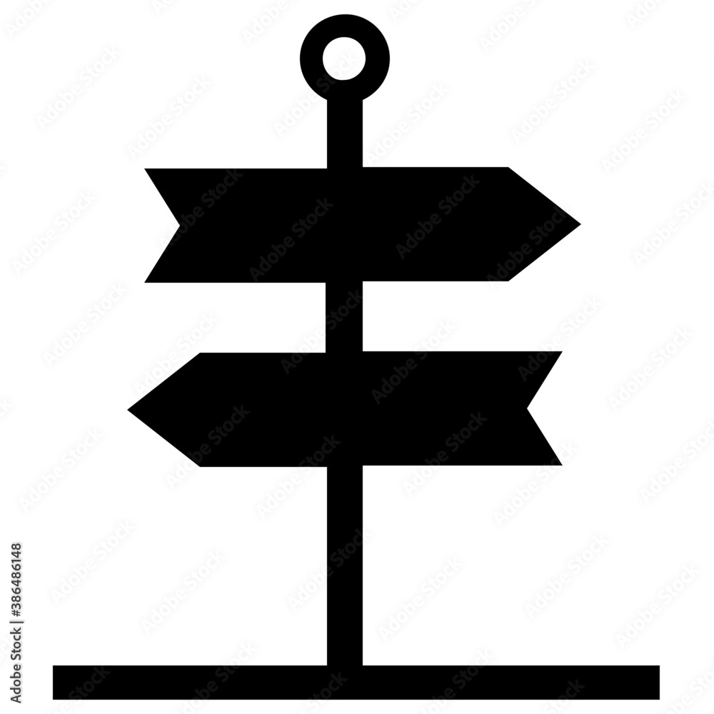 Two directional arrows enriched road sign depicting signpost graphic
Two directional arrows enriched road sign depicting signpost graphic