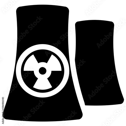 
Power generation unit, cooling tower icon vector 
