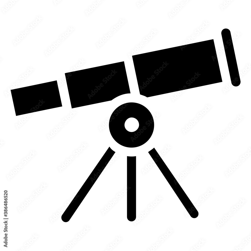 An optical instrument, telescope glyph icon design
An optical instrument, telescope glyph icon design