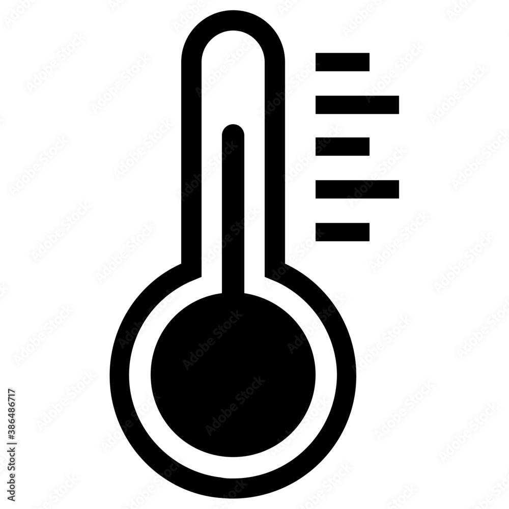 Measure temperature with thermometer glyph icon
Measure temperature with thermometer glyph icon