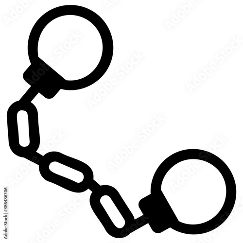 
Icon vector presenting metal handcuffs for detaining criminals
 photo