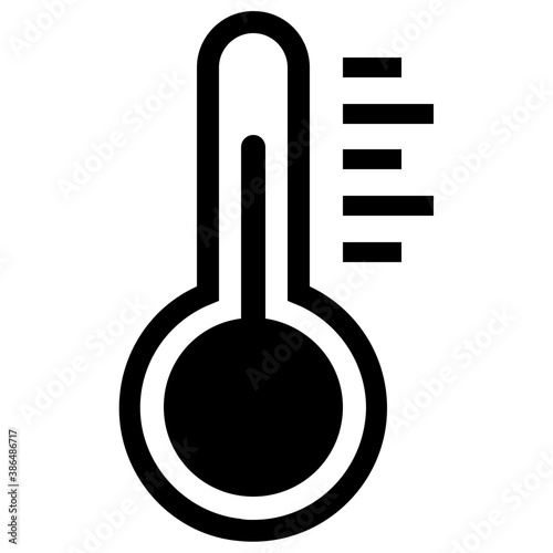 
Measure temperature with thermometer glyph icon 
