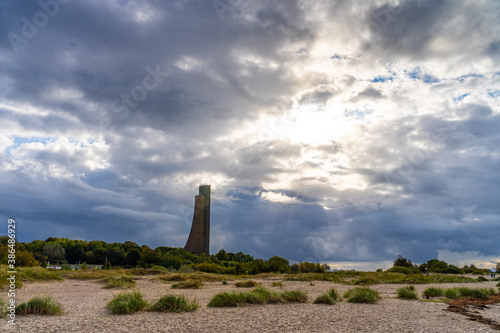 Beach hike in Laboe, Schleswig-Holstein, Germany, on a cloudy autumn day
