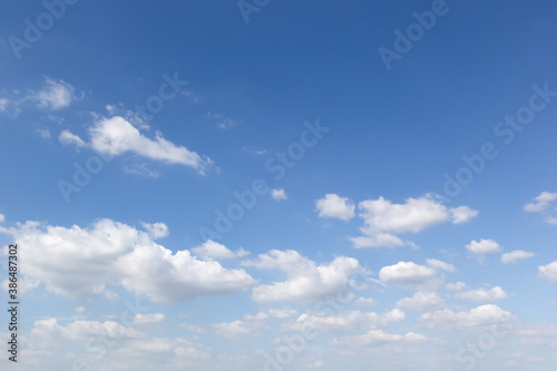 blue sky background with white clouds copy space.